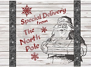 Handdrawing santa's special delivery Christmas Gift photo