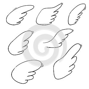 Handdrawn angel wing doodle illustration icon