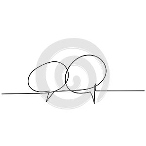 Handdrawn bubble speech illustration with one single line style