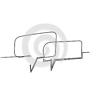 Handdrawn bubble speech illustration with one single line style