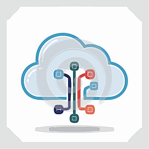 HandDrawn Cloud Computing Circuit Icon