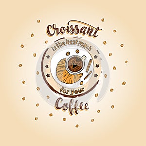 Handdrawn COFFEE lettering poster.