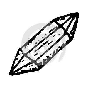 Handdrawn crystal doodle icon. Hand drawn black sketch. Sign symbol. Decoration element. White background. Isolated. Flat design.