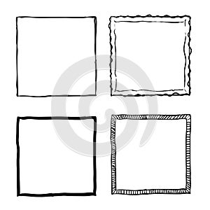 Handdrawn doodle frame collection vector