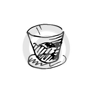 Handdrawn glass doodle icon. Hand drawn black sketch. Sign symbo