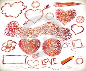 Handdrawn hearts photo