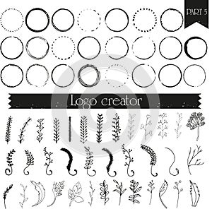 Handdrawn logo elements