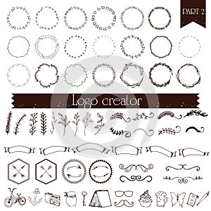 Handdrawn logo elements