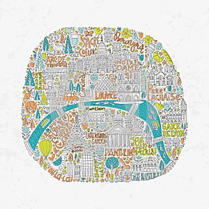 Handdrawn Paris Map