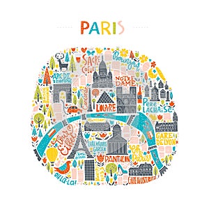 Handdrawn Paris Map