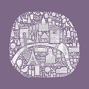 Handdrawn Paris Map