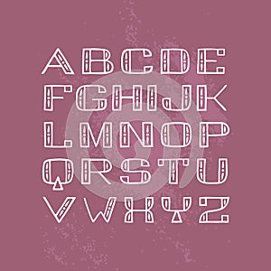 Handdrawn sans serif font with decorative elements inside