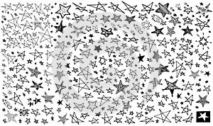 Handdrawn star sketch collection, doodle stars shapes