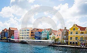 Handelskade in Punda District of Willemstad Curacao from Queen Emma Bridge