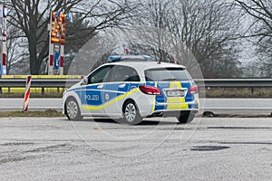 German police car standing on the German-Danish border