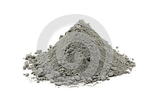 Handful of gray cement powder