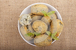 A handful of homemade croquettes of spinach