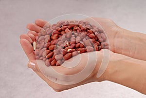Handful of peanut, raw nuts