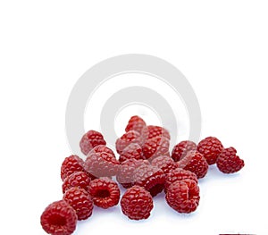 A handful of raspberries