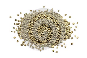 A handful of roasted hemp seed