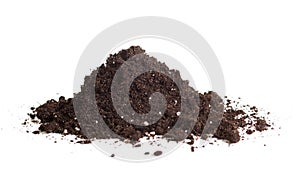 Handful of soil isolated photo
