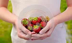 Handful of strawberries