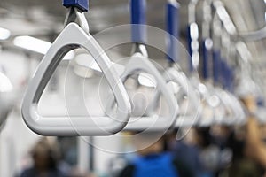 Handgrip for passenger safety in Jakarta MRT