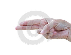 Handgun hand gesture.