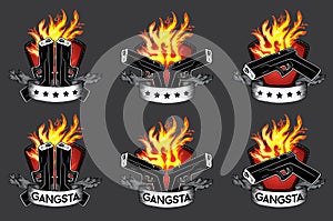 Handgun pistol glock fire element design