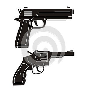 Handgun, revolver silhouette