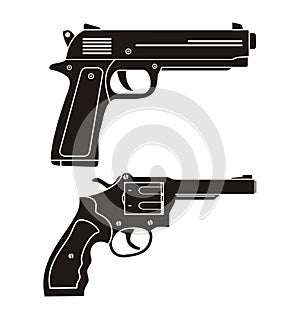 Handgun, revolver silhouette photo