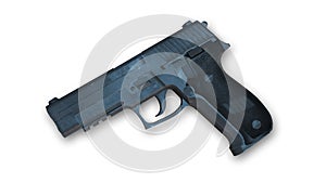 Handgun, weapon isolated on white