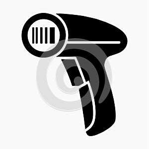 Handheld barcode scanner electronic solid icon