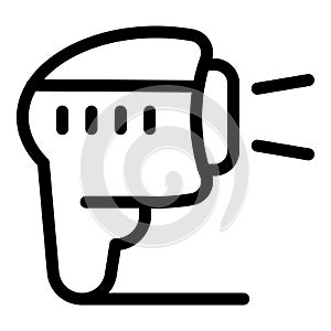 Handheld barcode scanner scanning with light beam