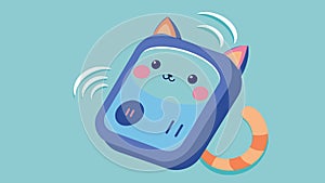 A handheld device that simulates the calming sound and sensation of a purring cat.. Vector illustration. photo