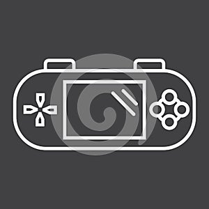 Handheld game console line icon, controller