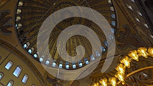 A handheld glimpse captures the splendor of Ayasofya's interior, where history whispers from the grand domes and