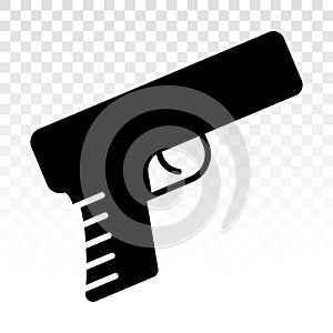 Handheld revolver gun / pistol flat icon on a transparent background