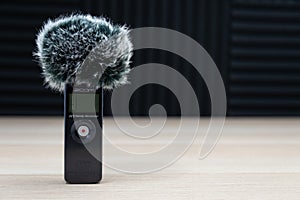 Handheld zoom microphone audio recorder wind screen