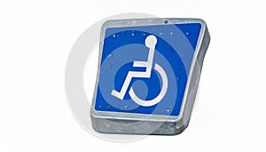 Handicap Access Push Button Isolated on White