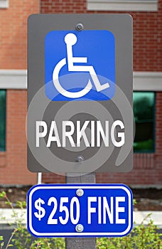 Handicap parking sign