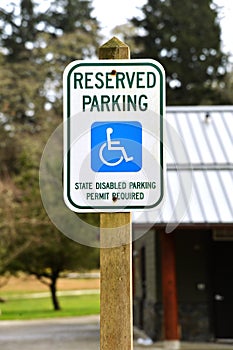 Handicap parking sign