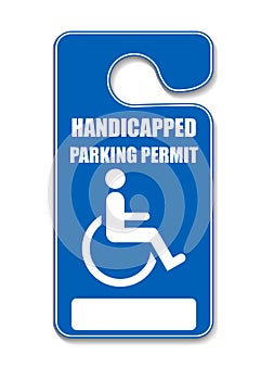 Handicap parking tag