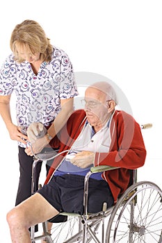 Handicap patient and nurse