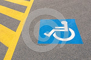 Handicap road sign Parking spots