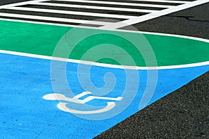 Handicap sign on the road surface