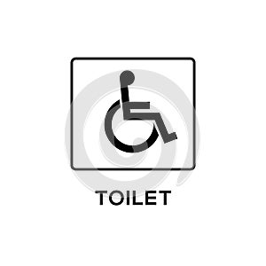 Handicap signage vector wc invalid icon. Disable toilet access wheelchair sign design