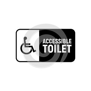 Handicap signage vector wc invalid icon. Disable toilet access wheelchair sign design