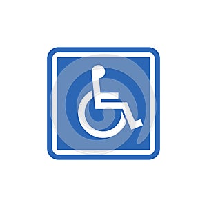 Handicap signage vector wc invalid icon. Disable toilet access wheelchair sign design