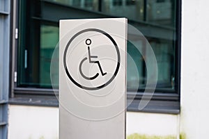 Handicap symbol access wheelchair accessible sign public building